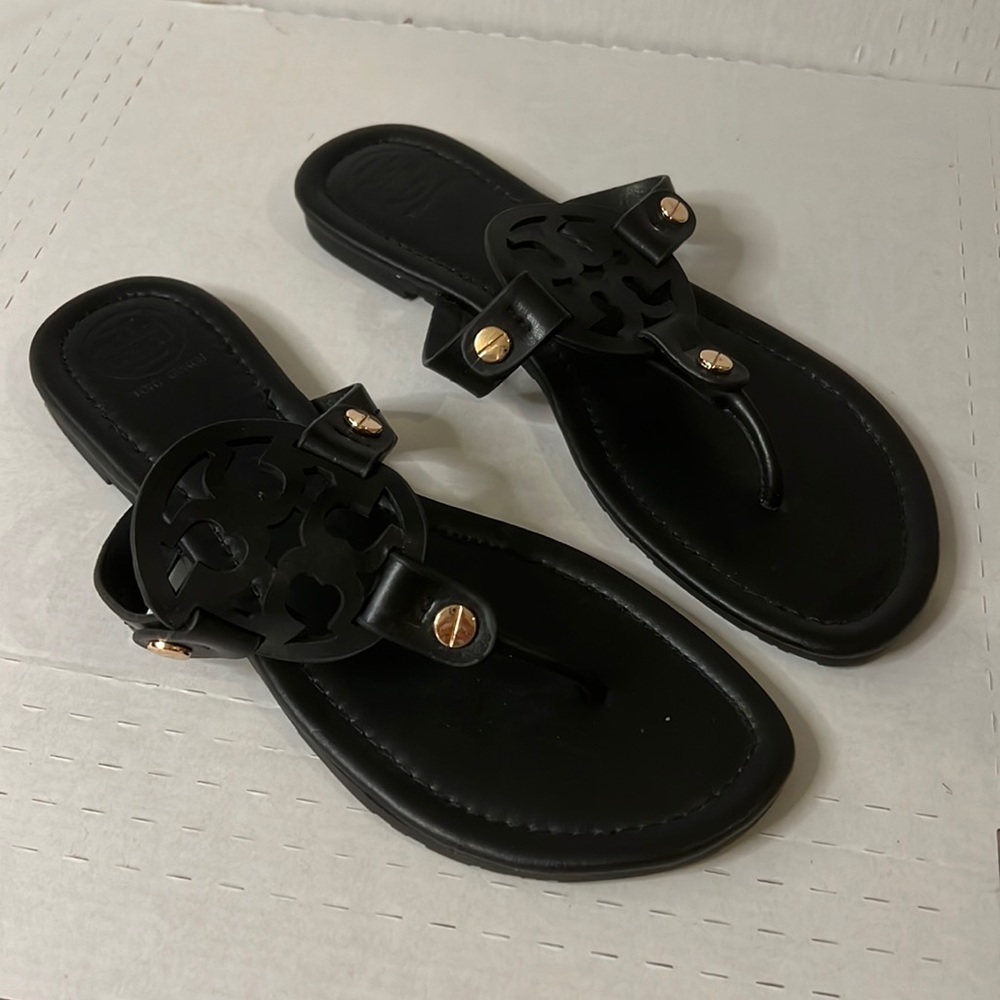Tori Burch Black Sandals